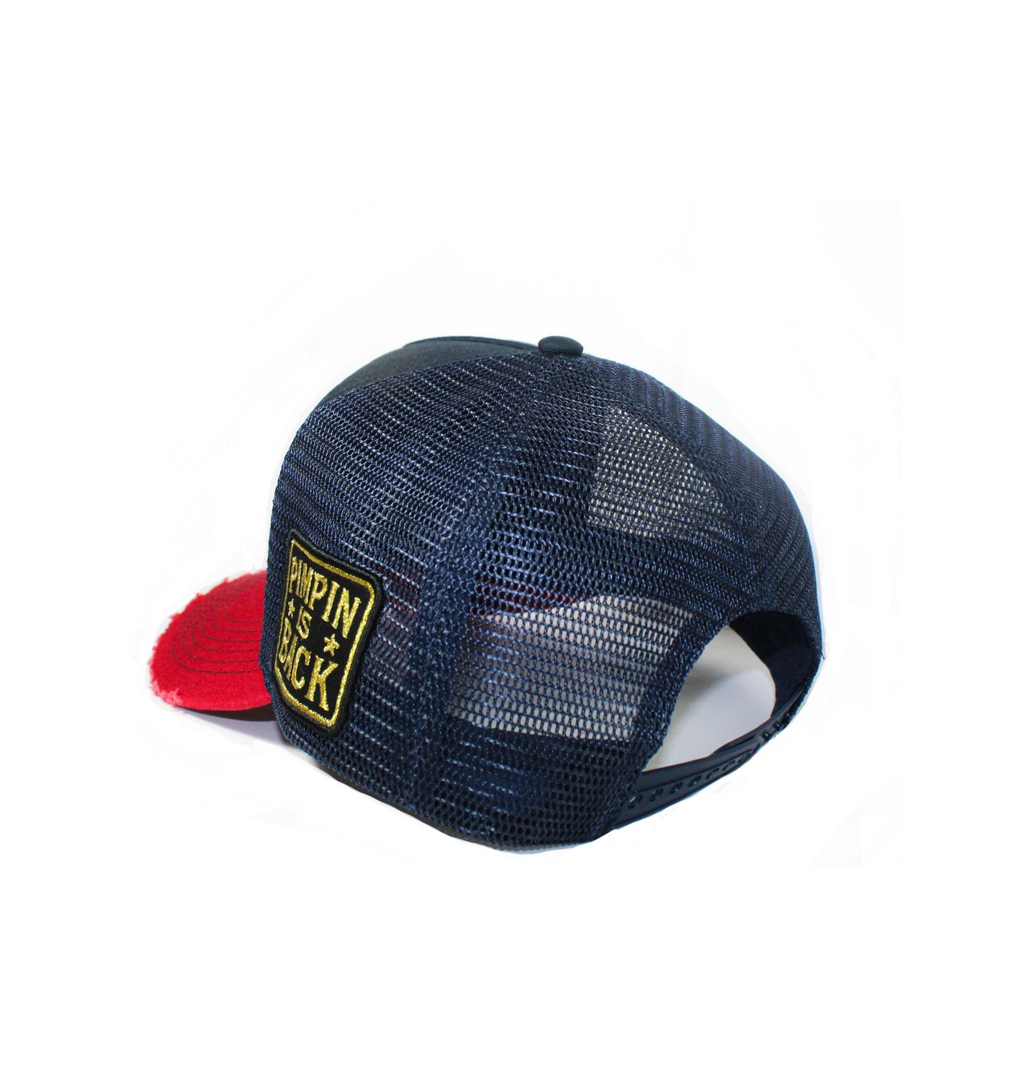 SWEATEARZ “Pimpin’ Is Back” Navy Blue Trucker Hat